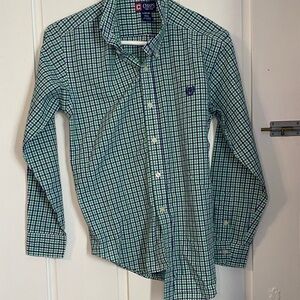 Chaps Boys Green Checkered Shirt